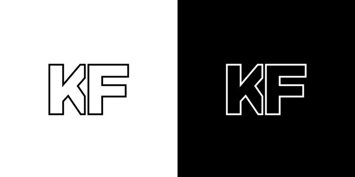 Letter K and F, KF logo design template. Minimal monogram initial based logotype.