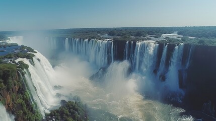 Iguazu Falls on the border of the Argentine and Brazilian Iguazu National Parks.