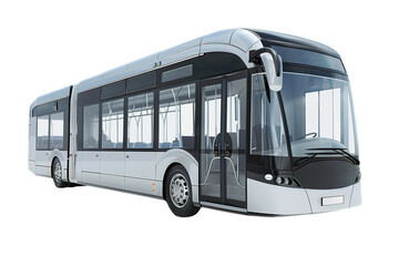 Modern city bus isolated on white with transparent background