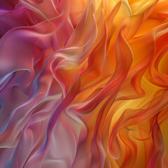 Obraz premium Background. Bright abstract fluid art with smooth waves in orange, purple and yellow tones, dynamic and energetic. Great for creative projects and backgrounds with a modern and expressive design