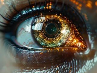 Visionary Technology, Nano-Tech Contact Lens Redefining Enhanced Vision and Digital Connectivity, digital data streams seamlessly integrate with the wearer's field of view.
