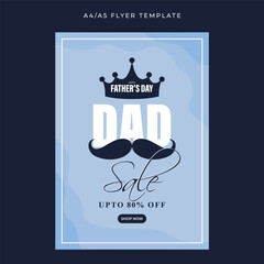 Vector illustration of Happy Father's Day Sale social media feed template