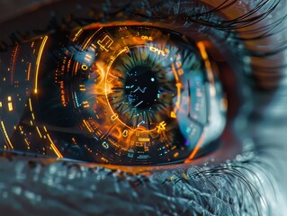 Visionary Technology, Nano-Tech Contact Lens Redefining Enhanced Vision and Digital Connectivity, digital data streams seamlessly integrate with the wearer's field of view.
