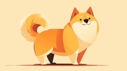 Fototapeta premium Iconic dog illustration in cartoon style perfect for web design