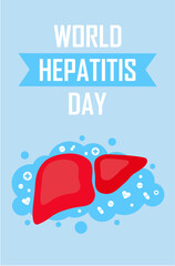 hepatitis day banner with liver picture