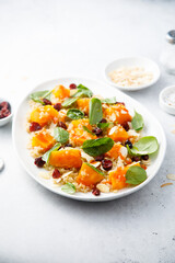 Quinoa salad with pumpkin, spinach and cranberry