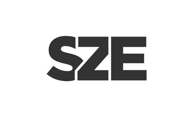 SZE logo design template with strong and modern bold text. Initial based vector logotype featuring simple and minimal typography. Trendy company identity.