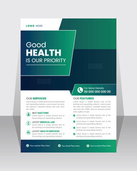 Corporate healthcare and medical a4 flyer design template