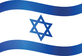 National flag of Israel in a flat style on a transparent background. Israeli flag icon emblem. Symbol, icon, emblem, banner, background