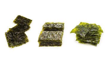 Nori seaweed isolated on white.