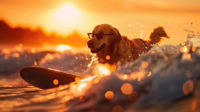 Surfing Paws: Canine Conqueror of the Waves
