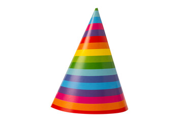 Colorful birthday cap isolated on white background