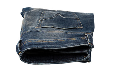 Blue jeans isolated on a white background.