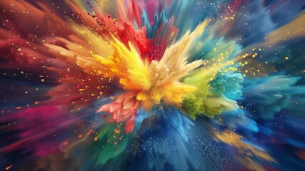 An explosion of vibrant colors and shapes representing the explosion of knowledge and understanding gained from genomic sequencing.