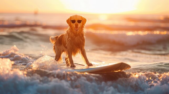 Surfing Paws: Canine Conqueror of the Waves