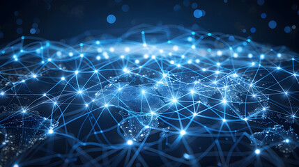 Fototapeta premium Global communication and networking effect , connection and communication concept