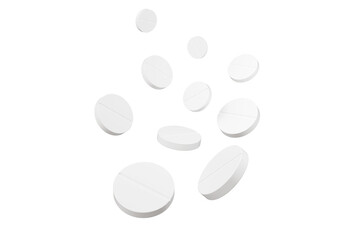 3d White pill or white drug icon isolated on blue background. Emergency, Safety, equipment medic health medicine and drugs concept. 3d minimal White capsules icon for web, Pills. Health. 3d render.