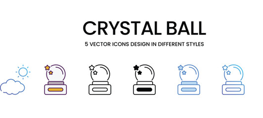 Crystal Ball icons vector set stock illustration.