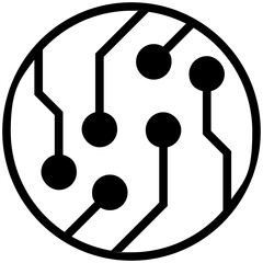 Circuit board icon icon  .Technology icon  . Electronic tech icon . Vector