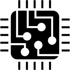 Circuit board icon icon  .Technology icon  . Electronic tech icon . Vector