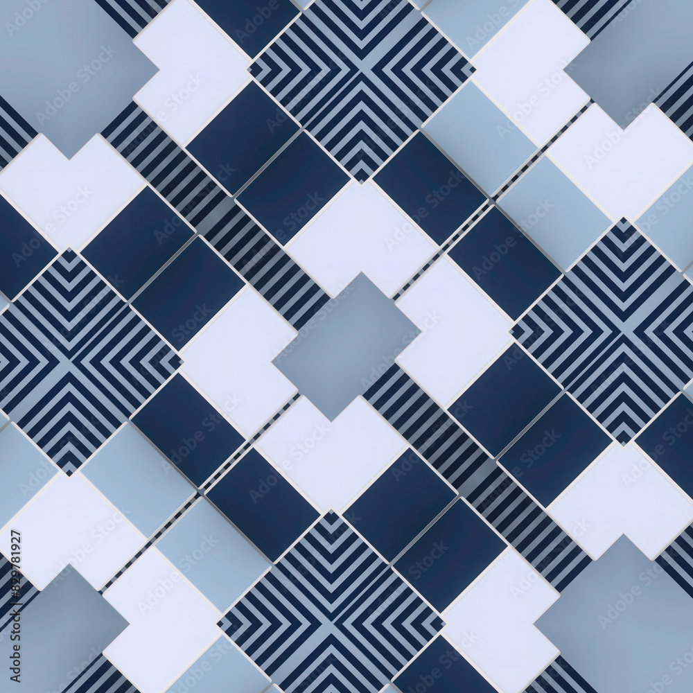 Aufkleber kaleidoscopic 3d rendering illustration of stunning simple geometric shapes