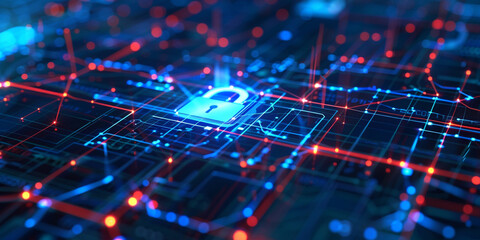 Fototapeta premium Internet security and privacy in virtual technology