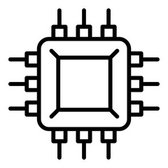 Micro chip thin line icon