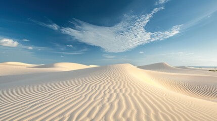 Lencois Maranhenses. A dazzling landscape of dunes and rain lakes. Natural rainwater pool in white sand desert. Nature and travel concept.