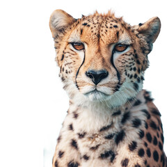 Fototapeta premium A cheetah isolated on transparent background, Ai Generative