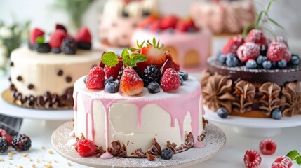 Pastry Chef Decorating a Chocolate Berry Cake