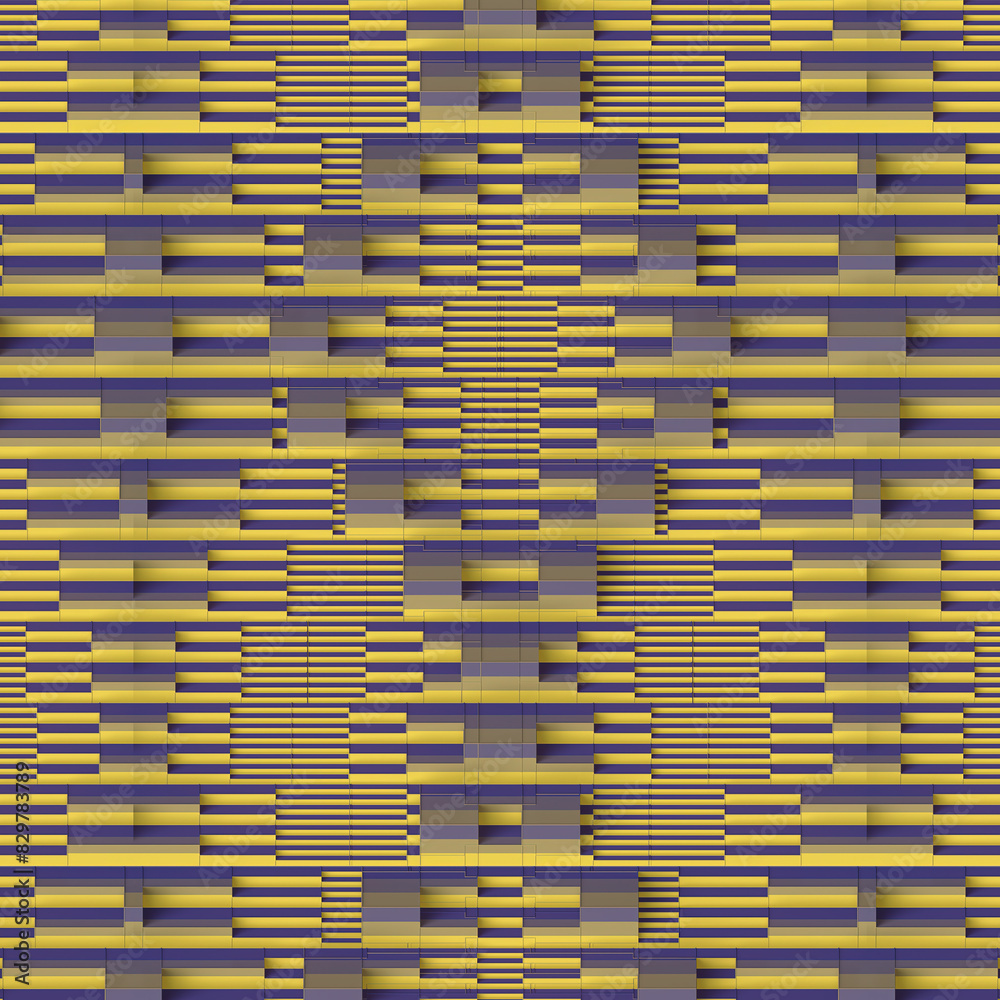 Poster Wavy complex symmetrical pattern. 3d rendering digital illustration