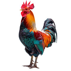 Fototapeta premium A rooster isolated on transparent background, Ai Generative