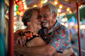 Obraz premium Summer fair outdoor walk in park weekend event vibrant colors generative AI