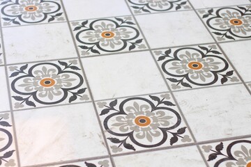 Detail of a typical Indonesian tile, ceramic tile pattern