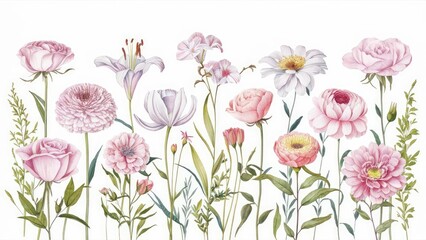 Multi-Species Flower Illustration Gallery