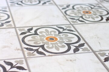 Detail of a typical Indonesian tile, ceramic tile pattern