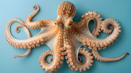 Obraz premium Studio photography of octopus on blue background