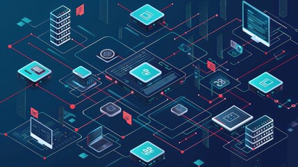 Fototapeta premium Develop an infographic explaining the significance of data governance. Highlight key principles such as data quality, data stewardship, and compliance.