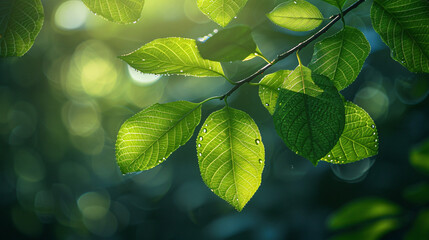 Sunlight dances on intricate textures of green