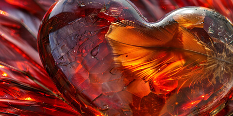 Glossy red heart signifying love