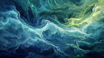Stunning Abstract Waves Background: A Vibrant and Dynamic Ocean-Inspired Design in Bold Blue and Teal Hues, Perfect for Creative Projects, Digital Art, and Modern Website Aesthetics
