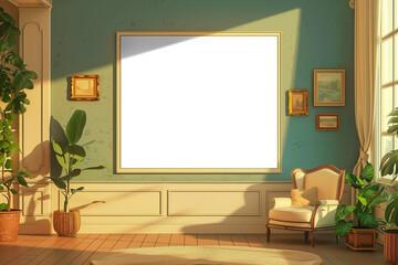 Frame mockup comic style. picture frame template. 3:2