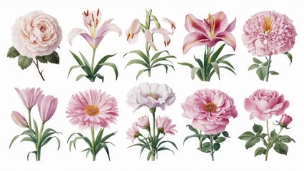 Spring Bloom Variety Watercolor Painting