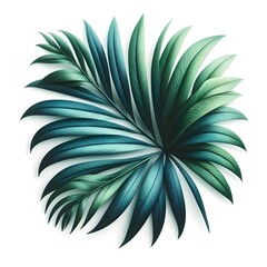 Fototapeta premium Tropical green palm leaf cut out