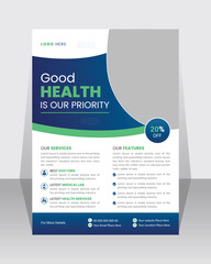 Corporate healthcare and medical a4 flyer design template