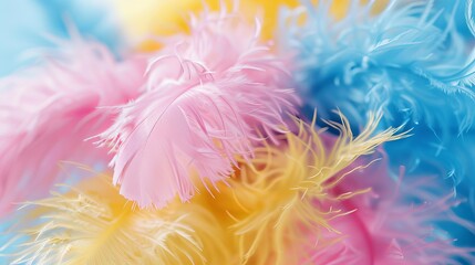 Obraz premium Vibrant feathers background with colorful, delicate plumes for a mesmerizing display