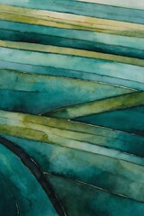 green and teal hues of watercolor abstract fields view backdrop, textured lands wallpaper