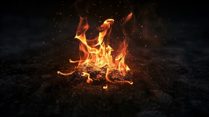 Fire on black background