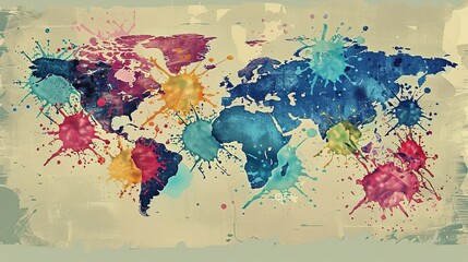 Naklejka premium Illustrate a world map depicting the spread of major historical pandemics. Highlight regions most affected and provide brief notes on each pandemic.