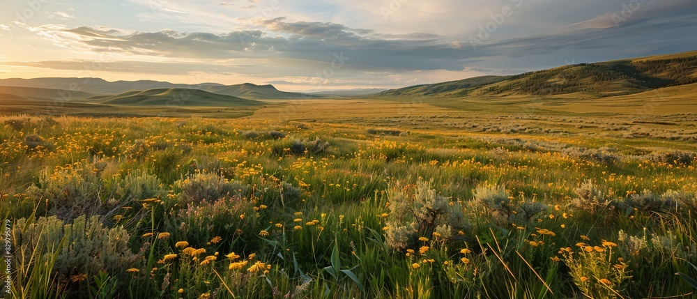 Wall mural field of grass